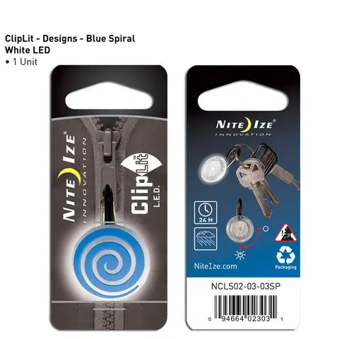 Blue Spiral Led Clip Light With White Accent 1
