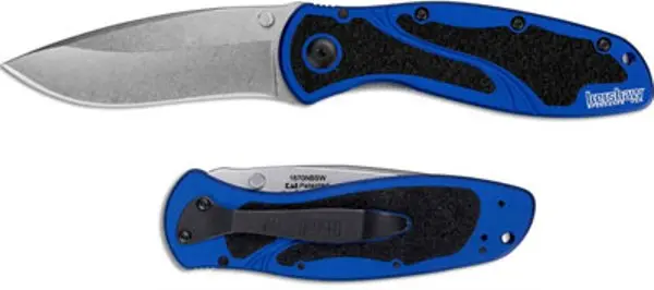Blur Navy Blue Stonewash Finish Folding Knife 1