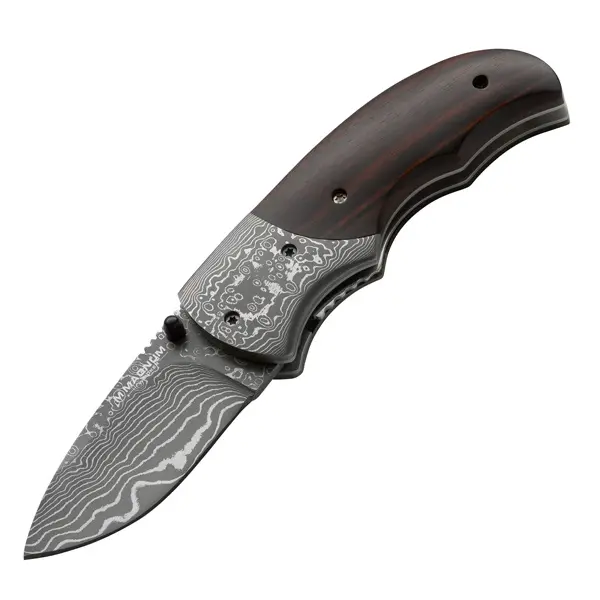 Boker Magnum Stubby Folder With Damascus Steel Blade 1