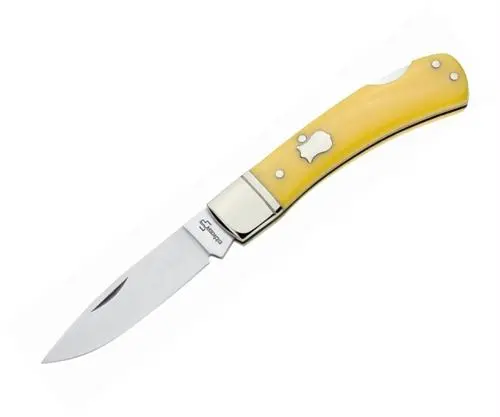 Boker Plus Yellow Lockback Folding Knife 1
