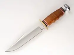 Bowie-Style Hunting Knife With Leather Sheath 1