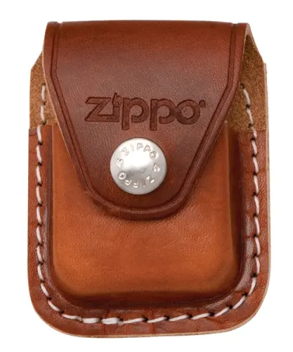 Brown Clip-On Lighter Pouch With Secure Fastening 1