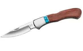 Bucklock Folding Knife – Turquoise And Red Cedar Handle Accent 1