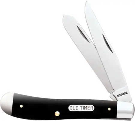 Buffalo Horn Gunstock Trapper – Dual-Blade Pocket Knife 1