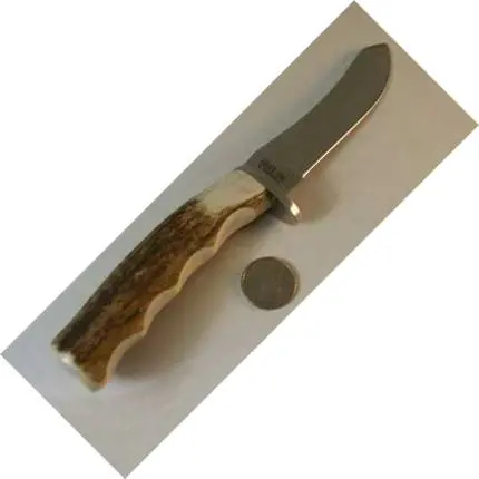 Bullnose Elk Antler Carving Stick – Natural Handle 1