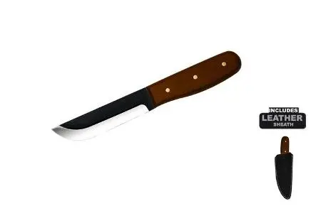 Bushcraft Essential 4-Inch Fixed Blade Knife With Leather Sheath 1