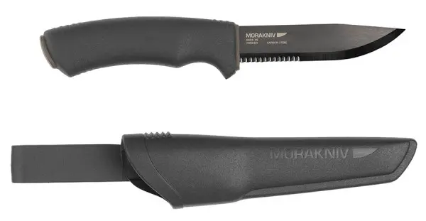 Bushcraft-Style Black Serrated Stainless Steel Knife Sharpener 1