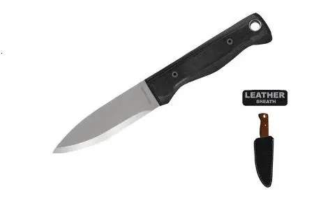 Bushlore Fixed-Blade Knife With Micarta Handle & Leather Sheath 1