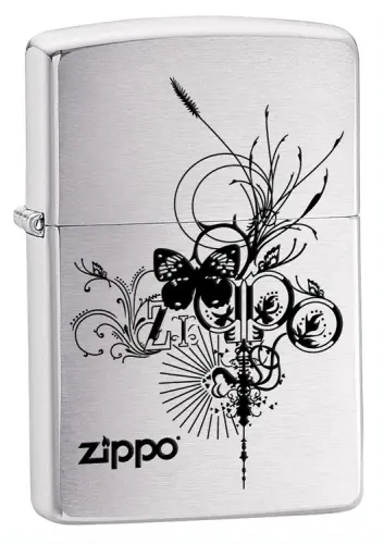Butterfly Brushed Chrome Zippo Lighter 1