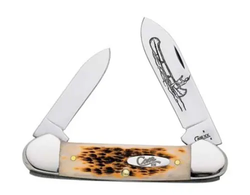 Canoe Cv Pocket Knife – Amber Bone Handle 1