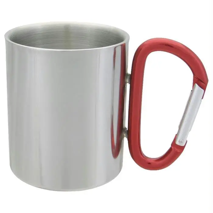 Carabiner-Attached Travel Mug – Red, 8 Oz 1