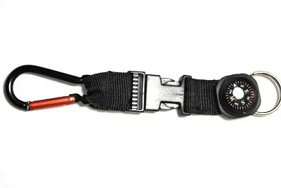 Carabiner-Style Keychain With Built-In Compass 1