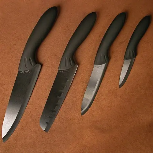 Ceramic Cutlery Set With Black Storage Holder 1