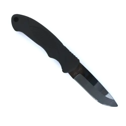 Ceramic Hunting Knife With Black Handle And Rubber Grip 1
