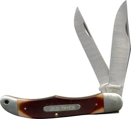 Classic Folding Hunter Knife – 5 1/4" Two-Blade With Sheath 1