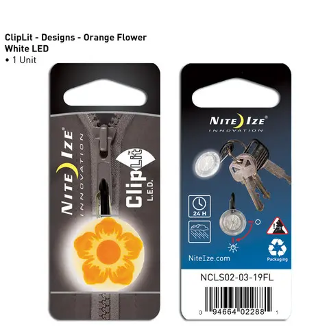 Cliplit Portable Led Light – Orange Flower Design With White Illumination 1