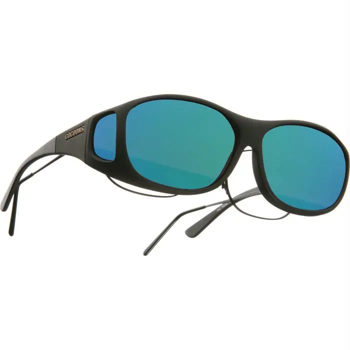 Cocoons Mirror Sunglasses – Black-Green Frame, Medium Fit 1