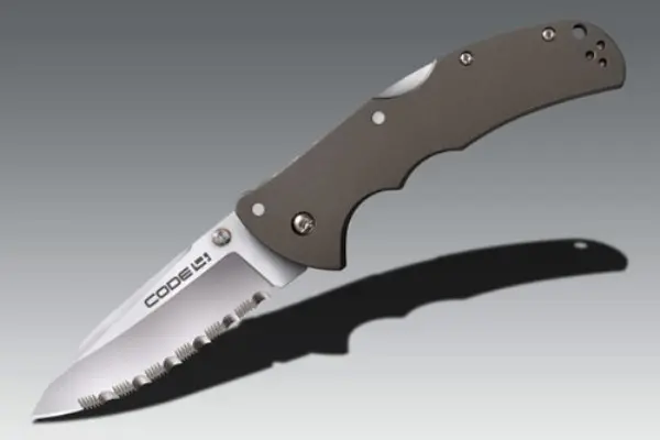 Code 4 Spear Point Knife – Serrated Edge Tactical Folder 1