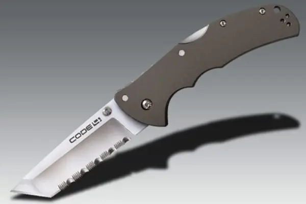 Code 4 Tanto-Point Knife With Serrated Cutting Edge 1