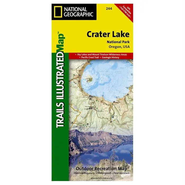 Crater Lake National Park Official Map & Guide #244 1