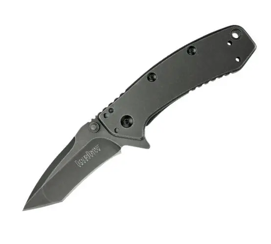 Cryo Tanto Flipper Knife With Blackwash Finish And Spring Assist 1