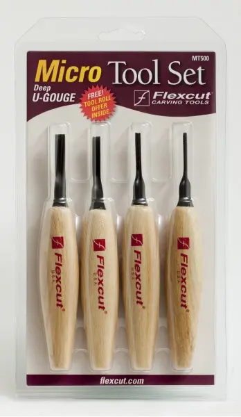 Deep U-Gouge Micro Carving Tool Set – Precision Woodworking Kit 1