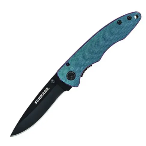 Drop-Point Utility Knife With Color-Shifting Aluminum Handle 1