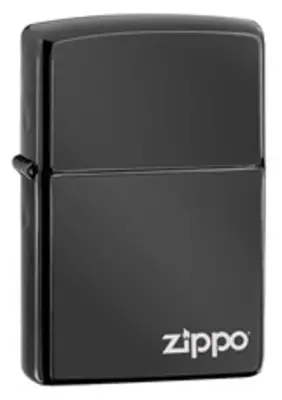 Ebony Zippo Lighter With Laser-Etched Logo 1