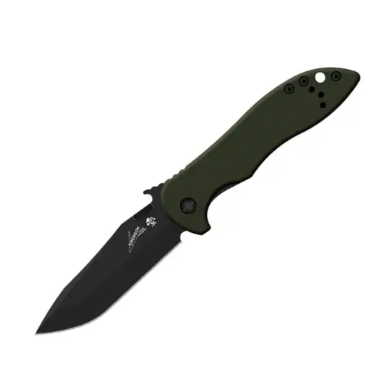 Emerson Cqc-5K Tactical Knife: Black Plain Edge Blade, Green Handle 1