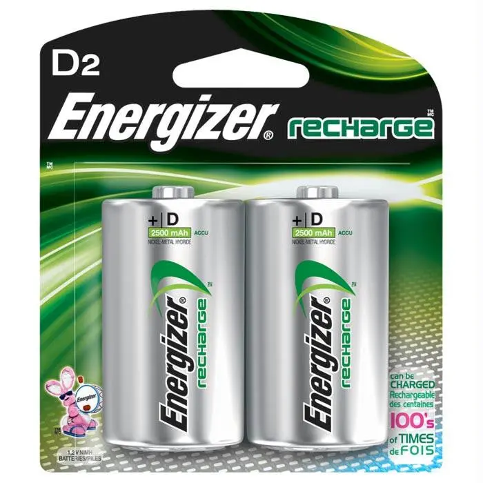 Energizer Nimh Rechargeable D Batteries – 2-Pack Power Cells 1