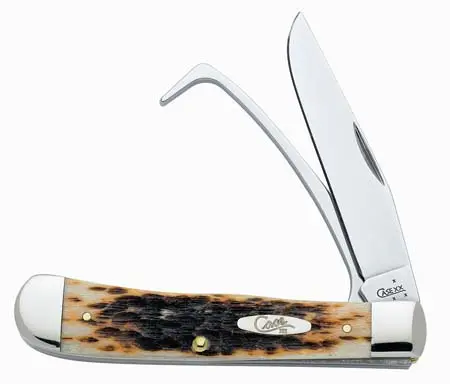 Equestrian-Themed Knife With Amber Bone Handle 1