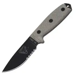 Esee-3Mil-P Fixed Blade – Green Canvas Micarta Handle, Plain Edge 1