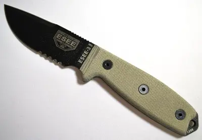 Esee-3Mil Survival Knife – Serrated Black Blade 1