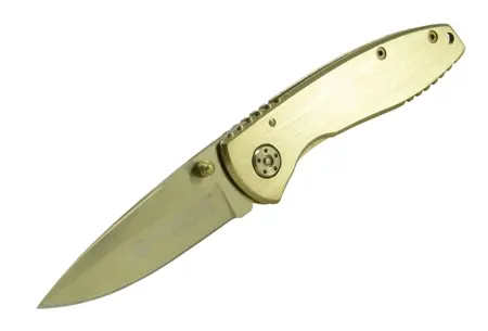 Executive Gold Framelock Folding Knife With Razor-Sharp Edge 1
