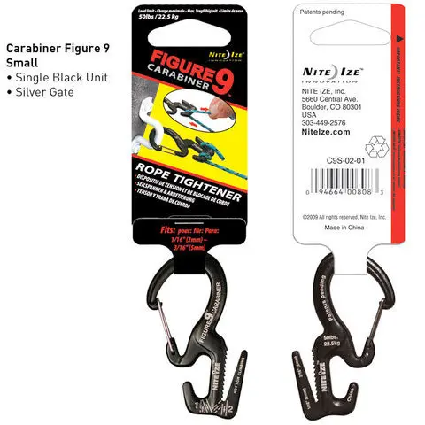 Figure 9 Mini Carabiner Rope Tightener – Small Black 1