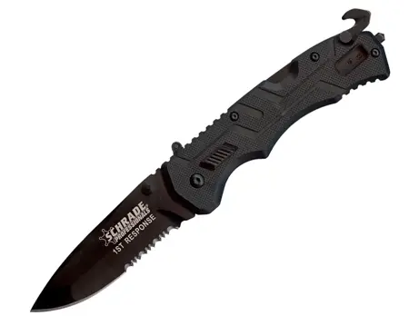 First Response Serrated Assisted-Opening Pocket Knife – Black 1