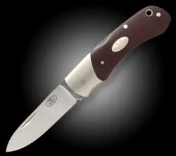 Folding Hunter Pocket Knife – Maroon Micarta Handle 1