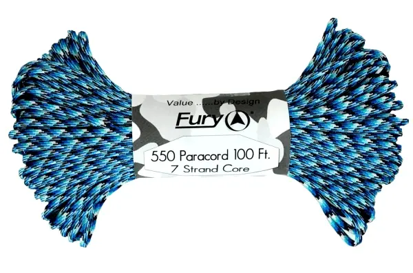 Fury Paracord Rope – Neon Blue Snake Pattern Tactical Cordage 1