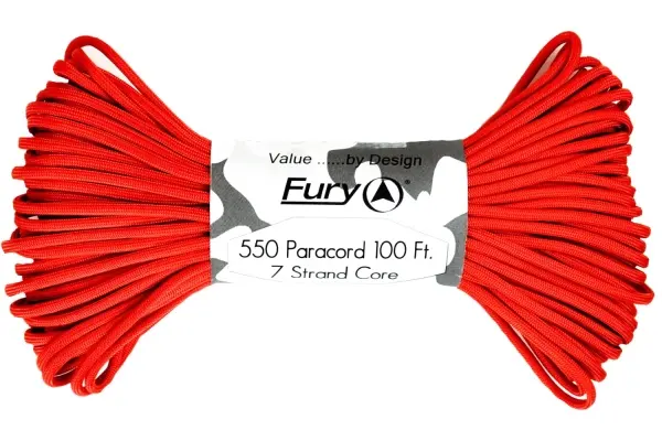 Fury Paracord Rope – Neon Hellfire Orange Tactical Cordage 1