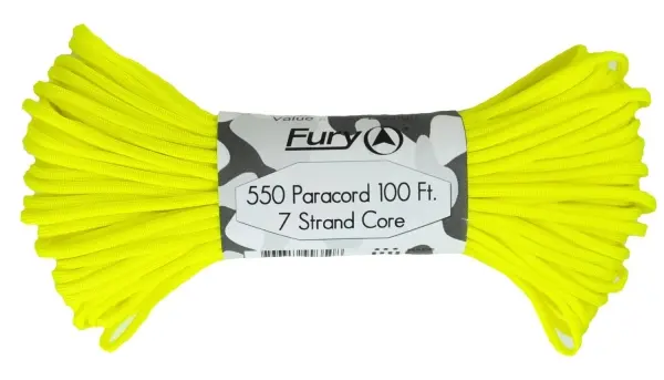 Fury Paracord Rope – Neon Yellow Tactical Cordage 1