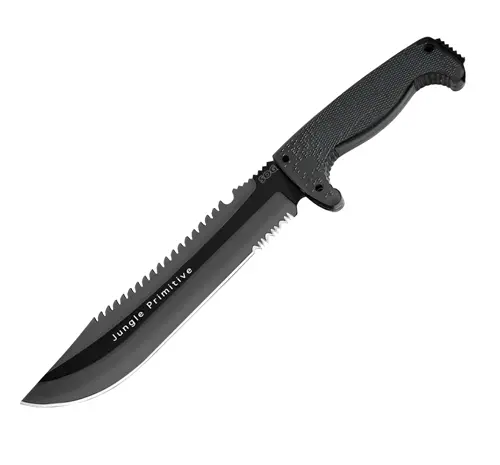 Fusion Jungle Primitive Tactical Knife – Matte Black Finish 1