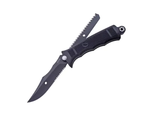 Fusion Revolver Seal Knife – Black Handle With Nylon Sheath 1