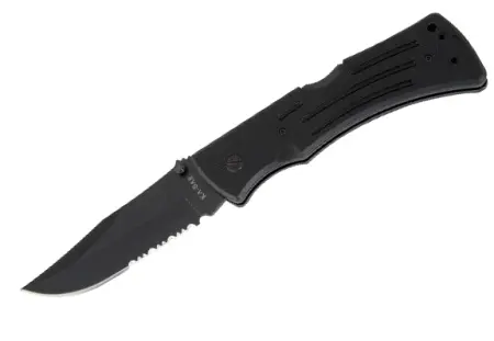 G10 Mule Folding Knife – Serrated Edge Design 1