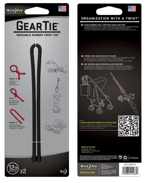 Gear Tie 12-Inch Heavy-Duty Twistable Cable Tie – Pack Of Two 1