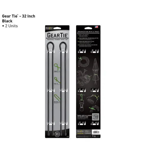 Gear Tie Heavy-Duty 32-Inch Cable Organizer (2-Pack, Black) 1