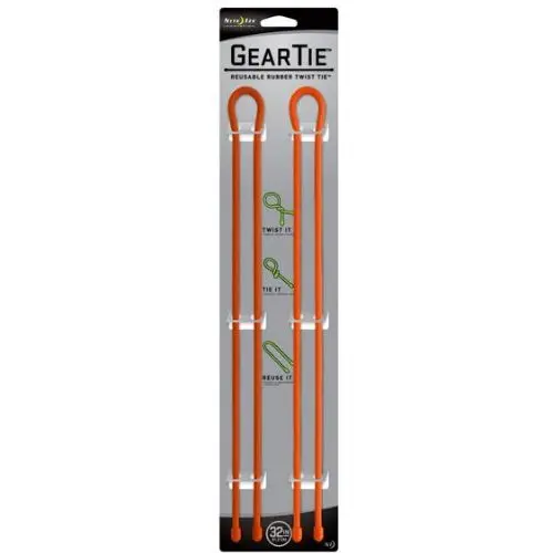 Gear Tie Heavy-Duty Cable Organizer – 32-Inch Bright Orange (2-Pack) 1