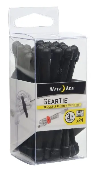 Gear Tie Propack – 3-Inch Heavy-Duty Twistable Cable Organizer (Black) 1