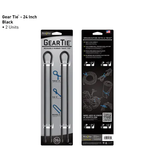 Gear Tie Reusable Cable Organizer – 24-Inch Black 1