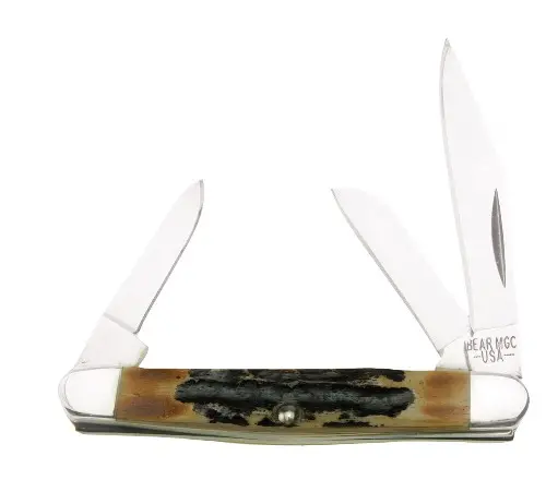 Genuine India Stag Bone Small Stockman Pocket Knife 1