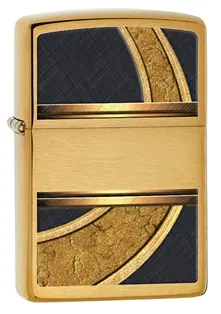 Gold-And-Black Brushed Brass Zippo Lighter 1